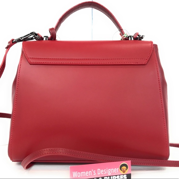 made in Italy flap leather satchel handbag bag - Picture 6 of 8